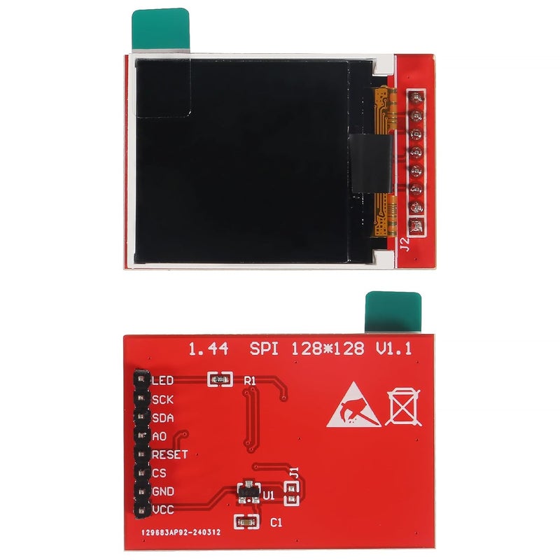 XIITIA 2pcs 1.44" SPI TFT LCD Display Screen Module ST7735 128x128 TFT LCD Screen Shield 3.3V RGB 65K 4-Wire for Arduino - Image 3
